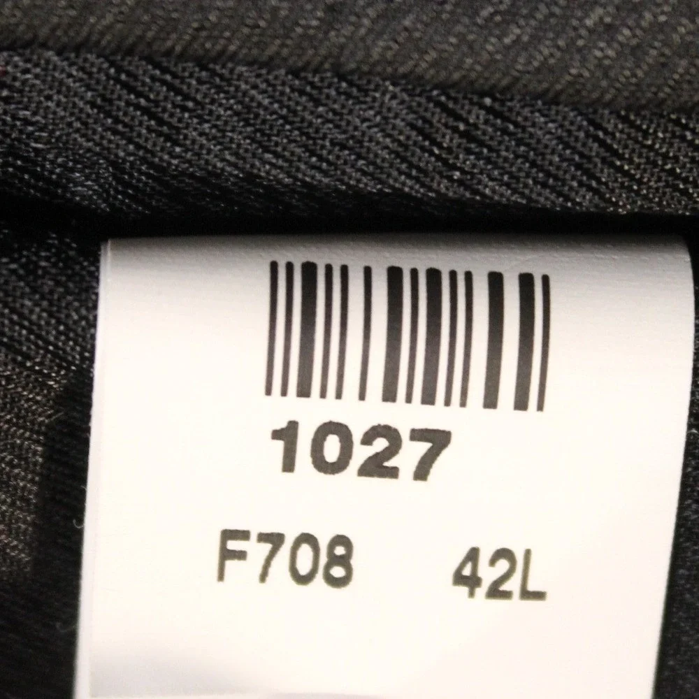 Alfani Mens 100% Wool Pinstripe 3 Button Suit Blazer Jacket Black 42 L F708‎